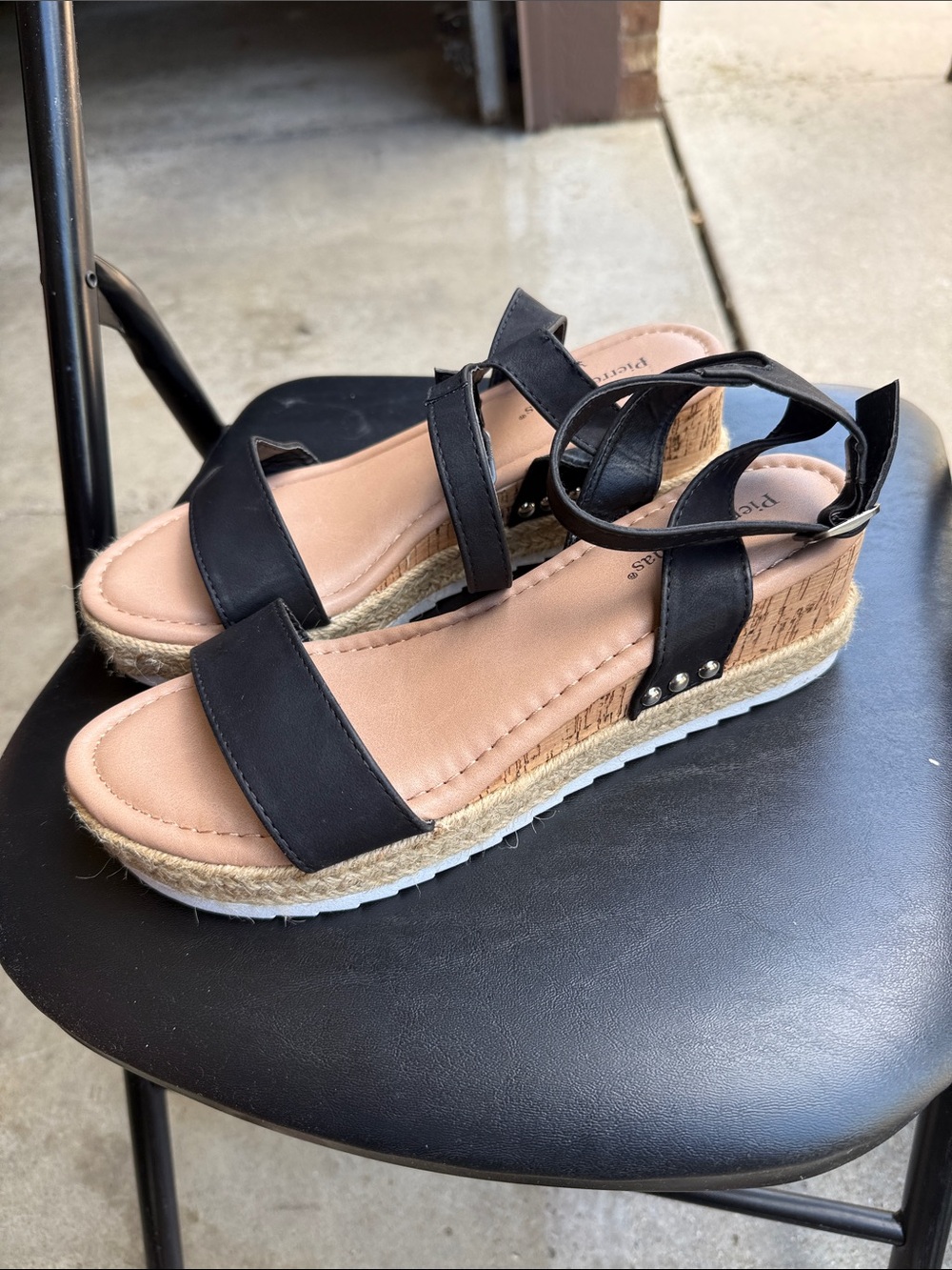 Pierre Dumas Black Espadrille Platform Sandals - Picture 2 of 5